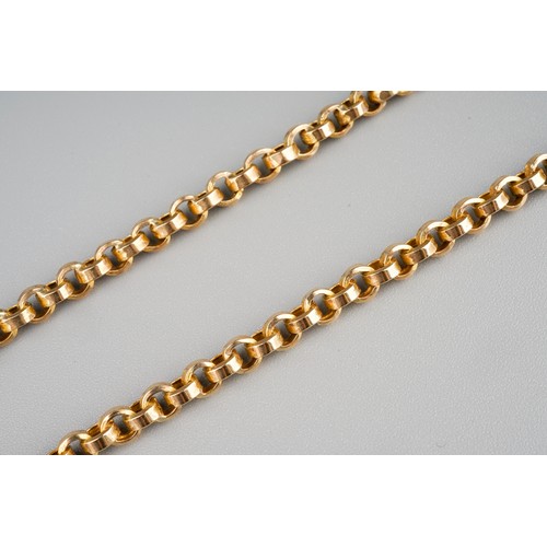 221 - A 9ct yellow gold chain, approx 42.5cm long, gross weight approx 10.2g