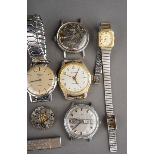 241 - A parcel of wristwatches and pocket watches, including a silver cased mechanical wristwatch bearing ... 