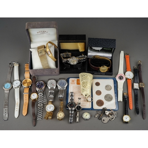 242 - Quantity of vintage wristwatches etc. to include a 9ct gold ladies Rotary wristwatch. (1 bag)