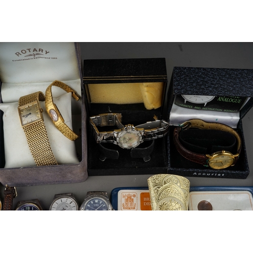 242 - Quantity of vintage wristwatches etc. to include a 9ct gold ladies Rotary wristwatch. (1 bag)