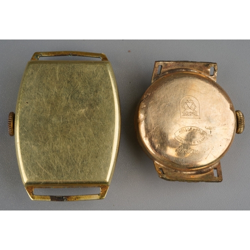 248 - A gent's gold filled watch, circa 1930s/40s; and a ladies rolled gold watch, both without straps