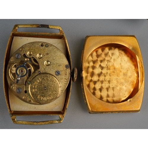 248 - A gent's gold filled watch, circa 1930s/40s; and a ladies rolled gold watch, both without straps