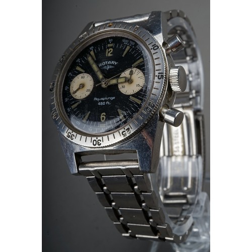 250 - A gentleman's Rotary Aquaplunge stainless steel wristwatch, black dial with two subsidiary dials, ca... 