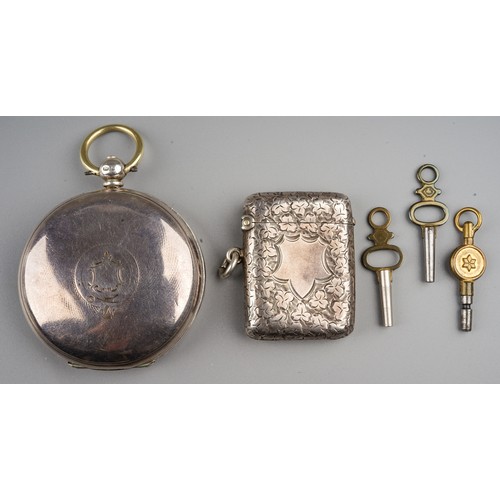 251 - An early 20th Century silver cased pocket watch,  the white dial with Roman numerals, hallmarked and... 