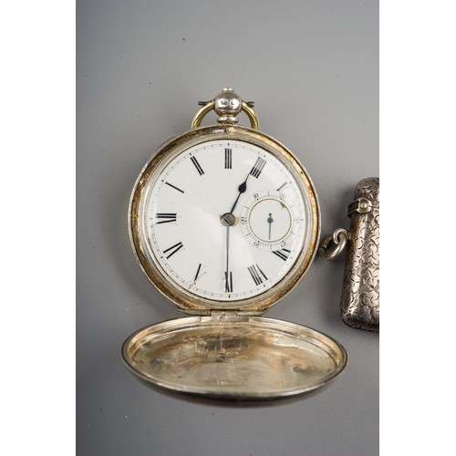 251 - An early 20th Century silver cased pocket watch,  the white dial with Roman numerals, hallmarked and... 