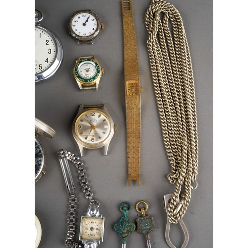 260 - A boxed Citizen quartz gold plated gents wrist watch and a small collection of other pocket watches,... 