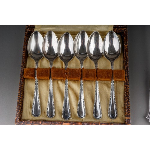 262 - A small collection of silver and EPNS, including a pair of Edwardian silver conical posy vases, with... 