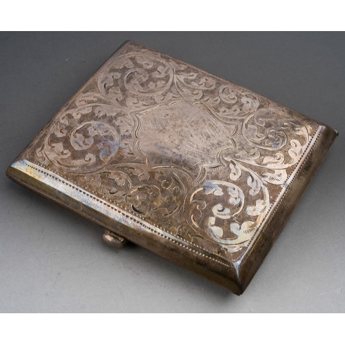 276 - A George V engraved silver cigarette case, gilt interior, hallmarked WH, Birmingham, 1912, approx 2.... 