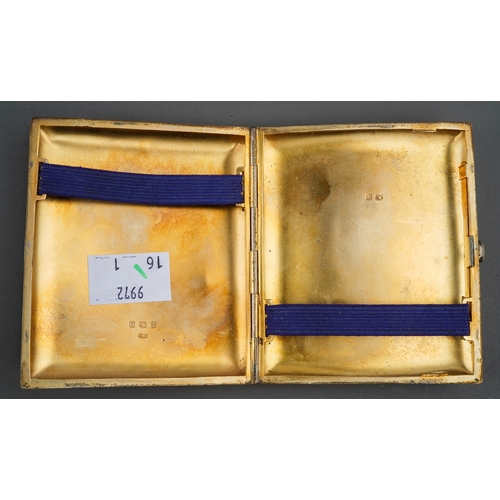 276 - A George V engraved silver cigarette case, gilt interior, hallmarked WH, Birmingham, 1912, approx 2.... 