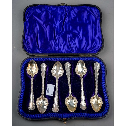 287 - Cased set of 6 hallmarked sterling silver tea spoons, Sheffield 1902