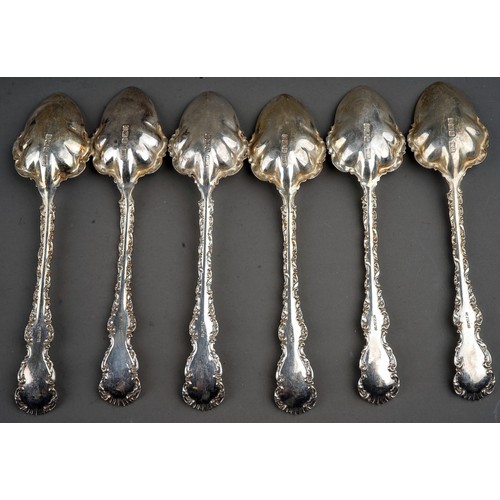 287 - Cased set of 6 hallmarked sterling silver tea spoons, Sheffield 1902