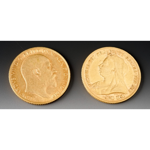 295 - Two half sovereigns, 1893 ans 1905