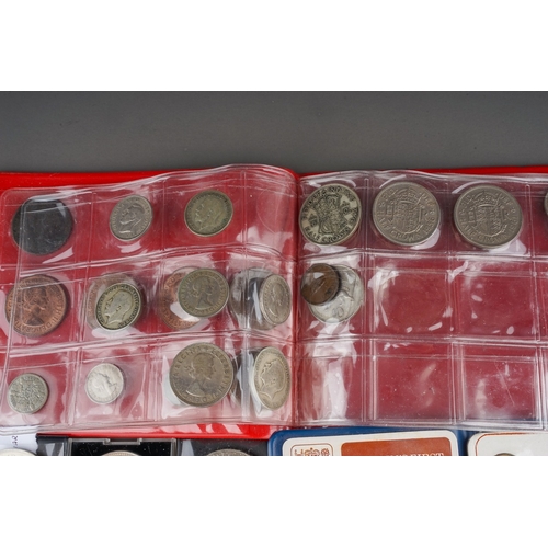 296 - A small collection of coins including three £5 coins and four £2 coins, assorted commemorative crown... 