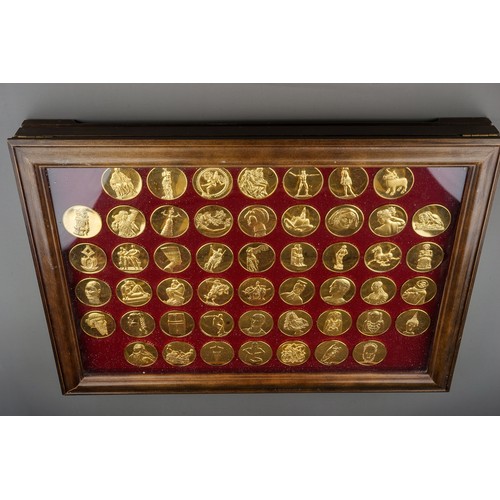 298 - Franklin Mint Collection of the World's Greatest Sculptures  50 Coins, Comes in case measuring 23 1/... 