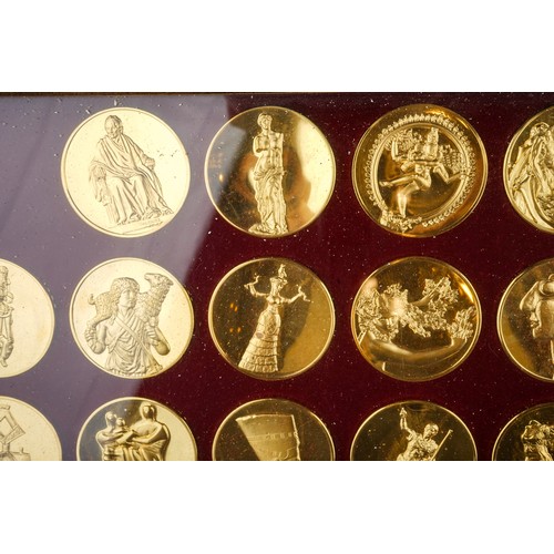 298 - Franklin Mint Collection of the World's Greatest Sculptures  50 Coins, Comes in case measuring 23 1/... 