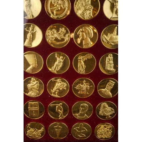 298 - Franklin Mint Collection of the World's Greatest Sculptures  50 Coins, Comes in case measuring 23 1/... 