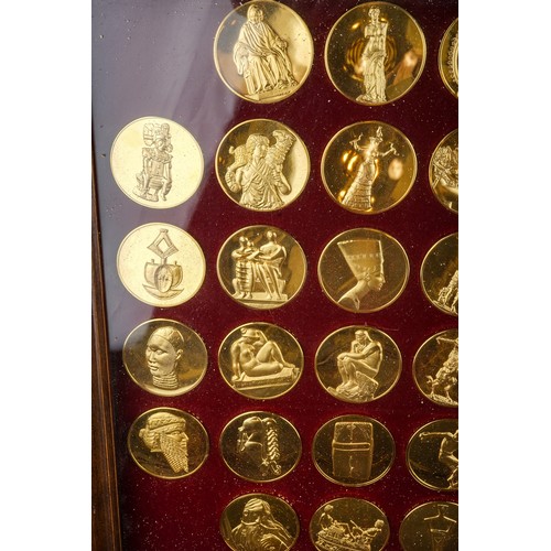 298 - Franklin Mint Collection of the World's Greatest Sculptures  50 Coins, Comes in case measuring 23 1/... 