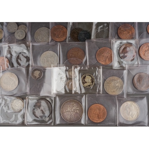 299 - A collection of 19th and 20th century British coins, including a small number of early 19th century ... 