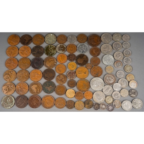 301 - A small collection of late 18th to 20th century British and foreign coins including 1851 copper Stat... 