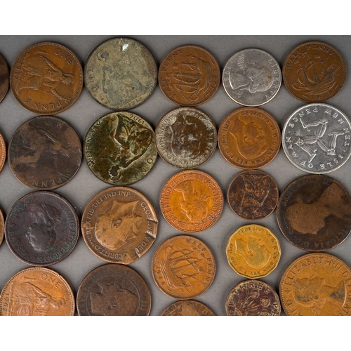 301 - A small collection of late 18th to 20th century British and foreign coins including 1851 copper Stat... 