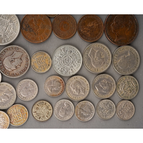 301 - A small collection of late 18th to 20th century British and foreign coins including 1851 copper Stat... 