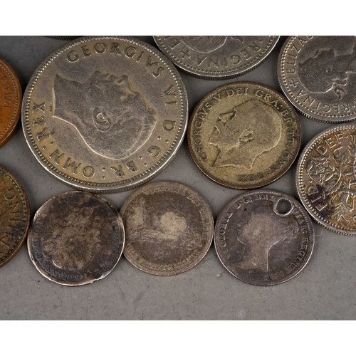 301 - A small collection of late 18th to 20th century British and foreign coins including 1851 copper Stat... 