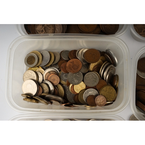 310 - Large quantity of British and European coinage to include pennies ect.