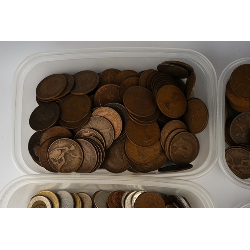 310 - Large quantity of British and European coinage to include pennies ect.