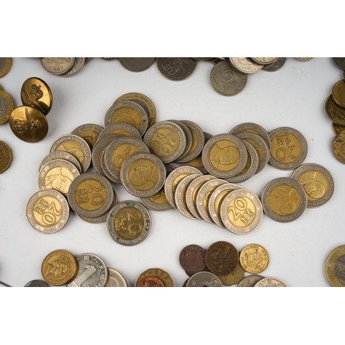 310 - Large quantity of British and European coinage to include pennies ect.