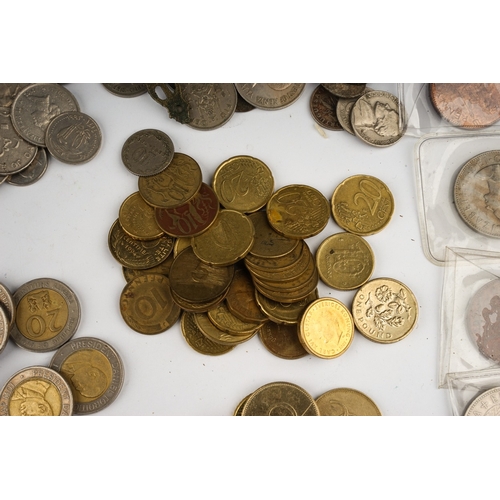 310 - Large quantity of British and European coinage to include pennies ect.