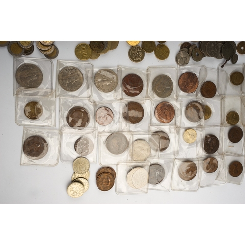 310 - Large quantity of British and European coinage to include pennies ect.