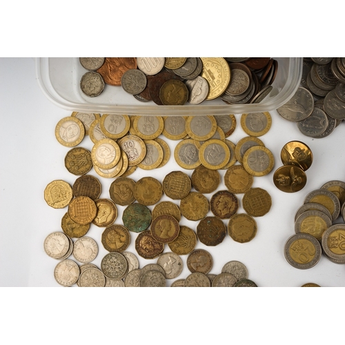 310 - Large quantity of British and European coinage to include pennies ect.