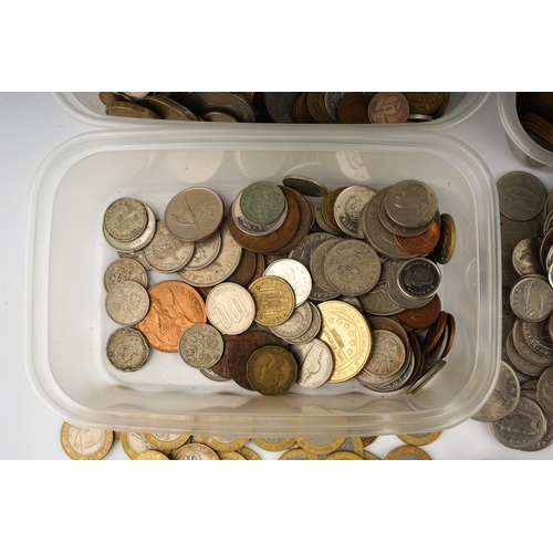 310 - Large quantity of British and European coinage to include pennies ect.