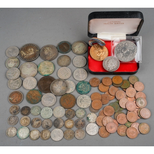 311 - A collection of coins, including pre and post 1947; copper; etc, commemorative