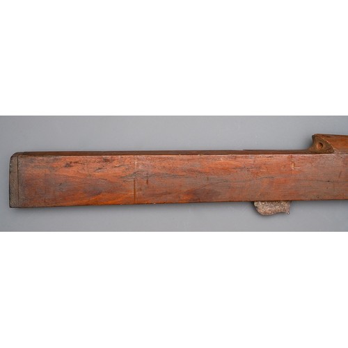 331 - A large 19th Century Afghan Jezail Matchlock Rampart Gun Wooden stock and decorative barrel, around ... 