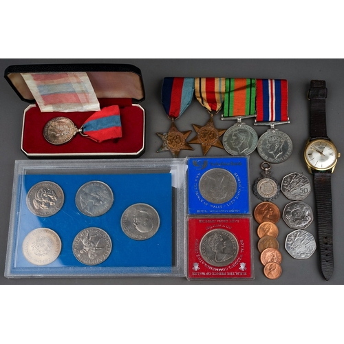 336 - A cased Elizabeth II Faithful Service medal awarded to Edwin Woodhall Strachan, with spare ribbon, a... 