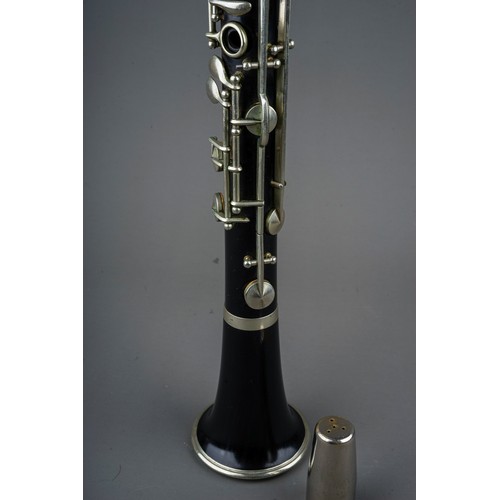 356 - Vintage cased  F. Buisson Paris wooden clarinet in original case with ebonite mouth piece