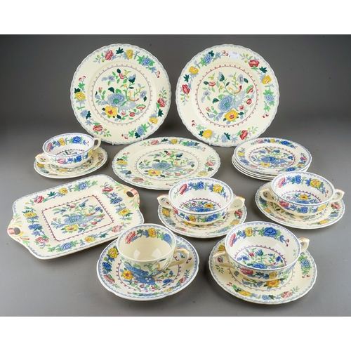 363 - A small quantity of Masons 'Regency' pattern dinner wares, including soup coupes and saucers, tea pl... 