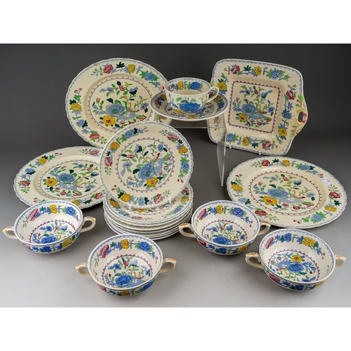 363 - A small quantity of Masons 'Regency' pattern dinner wares, including soup coupes and saucers, tea pl... 