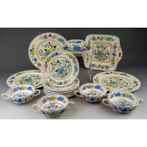 363 - A small quantity of Masons 'Regency' pattern dinner wares, including soup coupes and saucers, tea pl... 