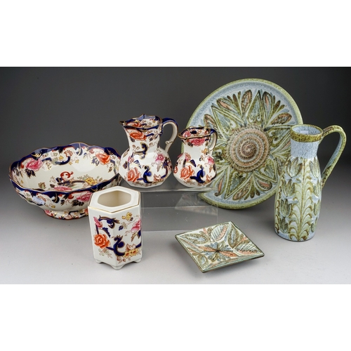 373 - Three pieces of Glyn Collidge for Bourne Denby and four pieces of Masons Mandalay pattern ironstone,... 