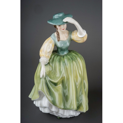 387 - Five Royal Doulton lady figures, comprising 'Beatrice HN3263, 'Moonlight Stroll' HN3954, 'Buttercup'... 