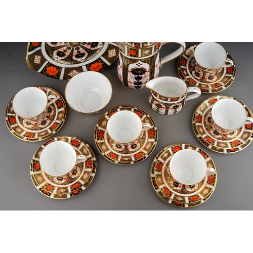 393 - A Royal Crown Derby Imari 1128 pattern twenty two piece tea set, comprising hot water jug and cover,... 