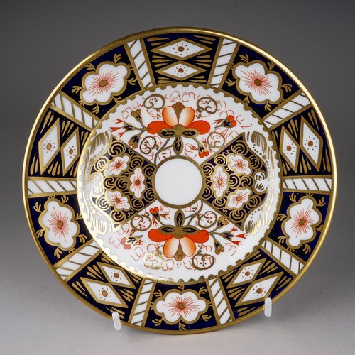 395 - Four pieces of Royal Crown Derby Imari, comprising a solid gold band 1128 pattern bonbon dish (secon... 