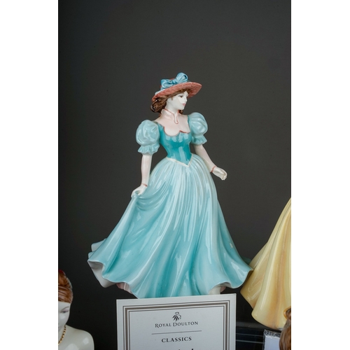 397 - Six Royal Doulton / Coalport lady figures, the Royal Doulton comprising  Elizabeth - figure of the y... 