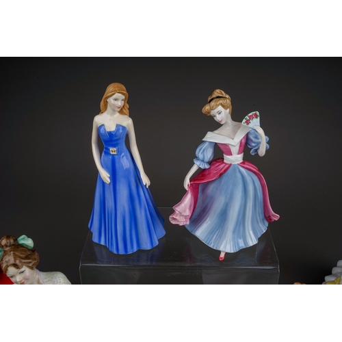 400 - Seven Royal Doulton lady figures , comprising Happy Birthday HN3660, Angela HN3690, Kathy HN4926, Am... 