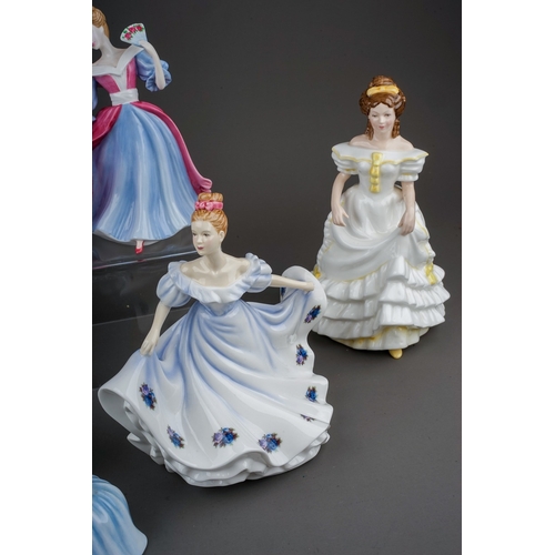 400 - Seven Royal Doulton lady figures , comprising Happy Birthday HN3660, Angela HN3690, Kathy HN4926, Am... 