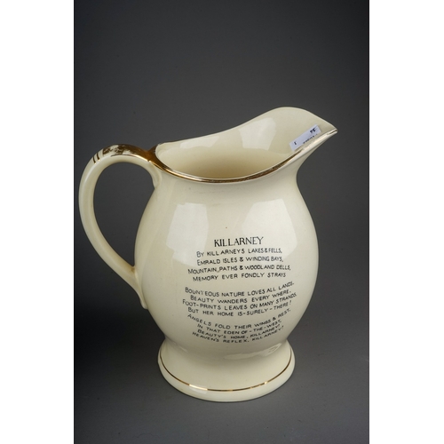 404 - Crown Devon: two large musical jugs to include: Killarney  with verse to one side (winds and plays) ... 