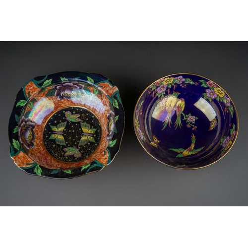 412 - Two Maling lustre bowls to include: 
1. Peony large bowl, pattern no 5507/T., circa 1932-34, painted... 