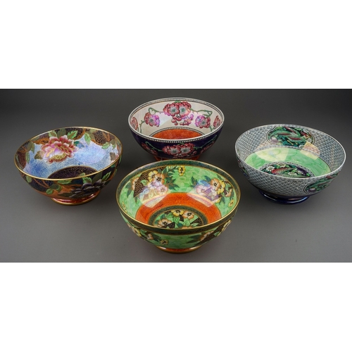 418 - Four Maling lustre ware Chinoiserie style bowls to include: 
1. 